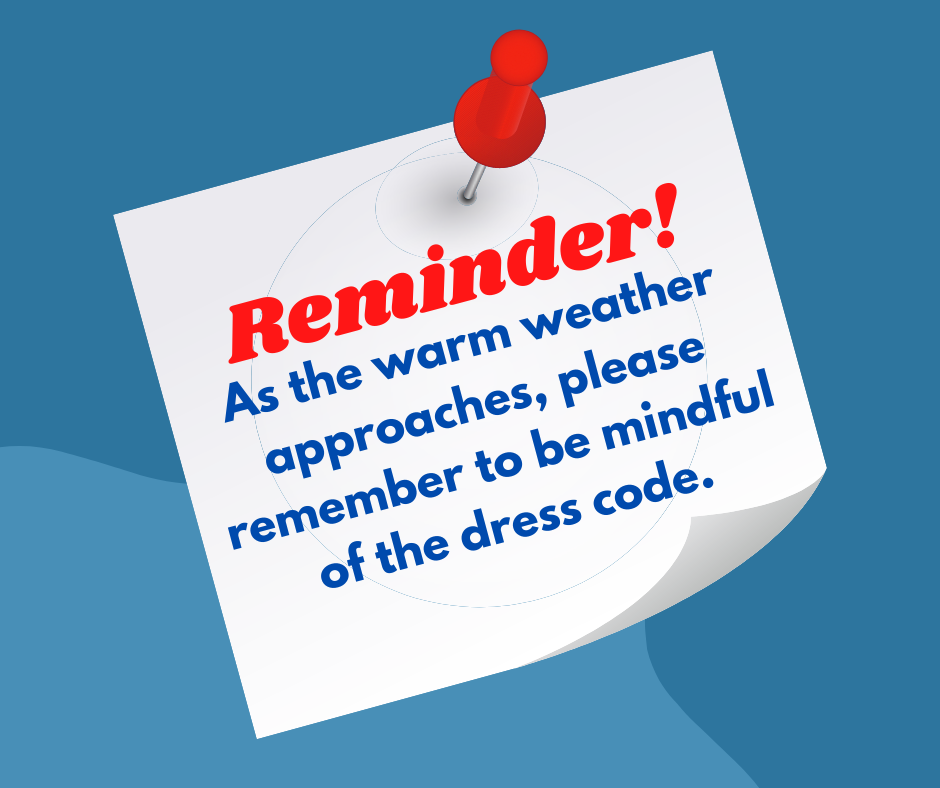  Dress Code Reminder